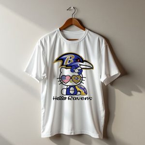 Hello Ravens Football Baltimore Ravens Hello Kitty T-Shirt