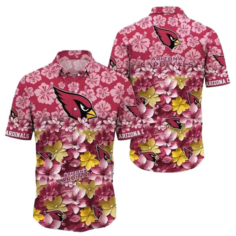 Hibiscus Cardinal Red Arizona Cardinals Aloha Spirit Hawaiian Shirt 1