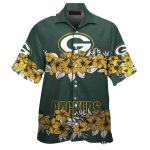 Hibiscus Highlight Green Bay Packers Floral Band 2025 Hawaiian Shirt