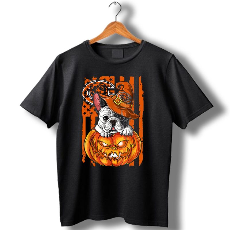 Hlw Bulldog Chicago Bears Halloween Pumpkin T Shirt 1 T Shirt 1