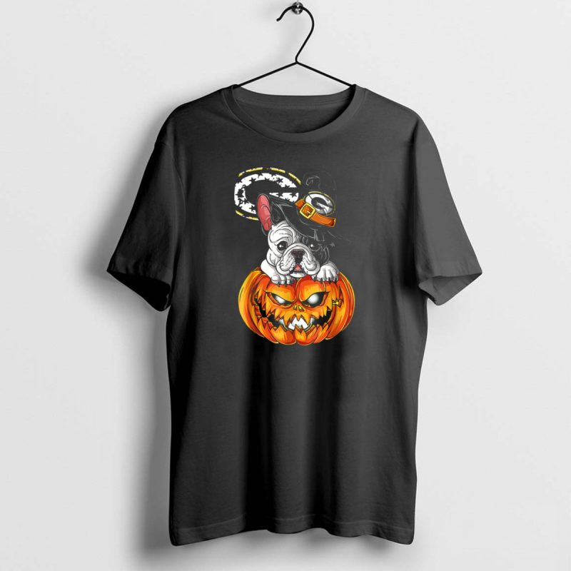 Hlw Bulldog Green Bay Packers Halloween Pumpkin Wizard Hat T Shirt 1 1 T Shirt 1 1