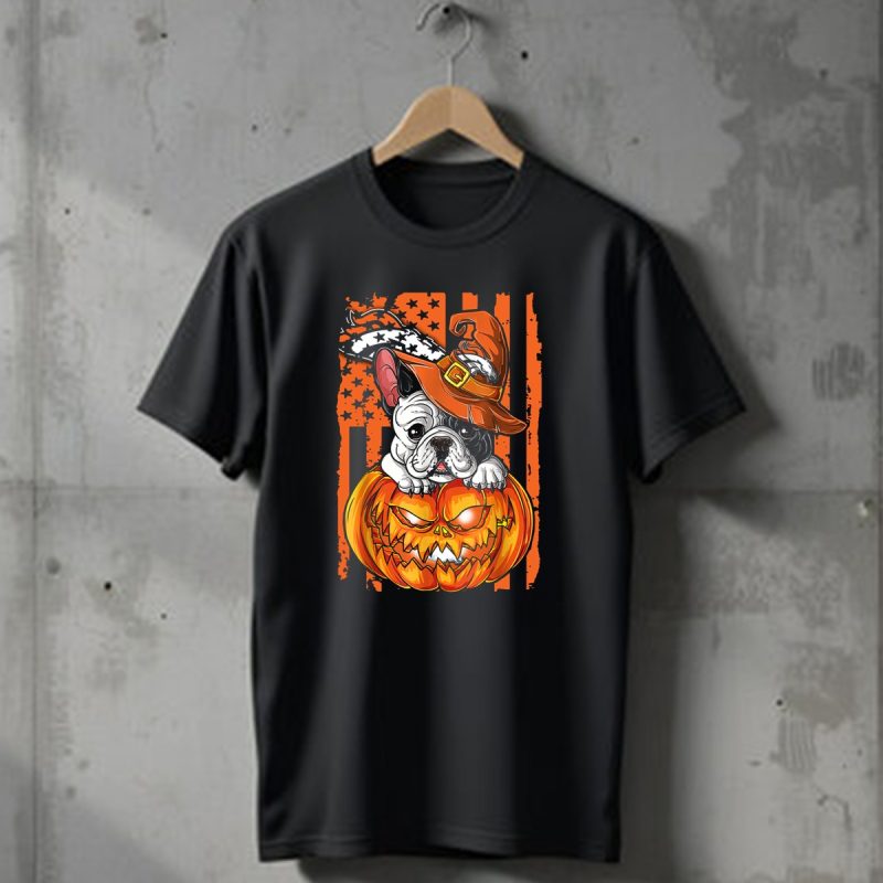 Hlw Bulldog Halloween Pumpkin Denver Broncos T Shirt 1 T Shirt 1
