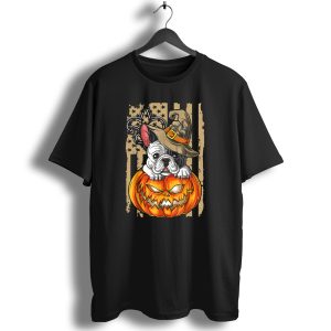 Hlw Bulldog New Orleans Saints Halloween Pumpkin Fleur De Lis T Shirt