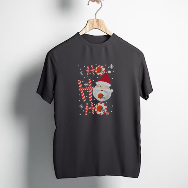 Ho Ho Ho Santa Christmas Cleveland Browns Football Fans T Shirt 1 T Shirt 1
