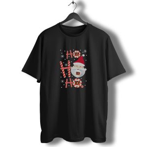 Ho Ho Ho Xmas Cincinnati Bengals Fans Santa Peppermint Stripes T-Shirt