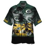 Horizon Huddle Green Bay Packers Sunset Beach Hawaiian Shirt