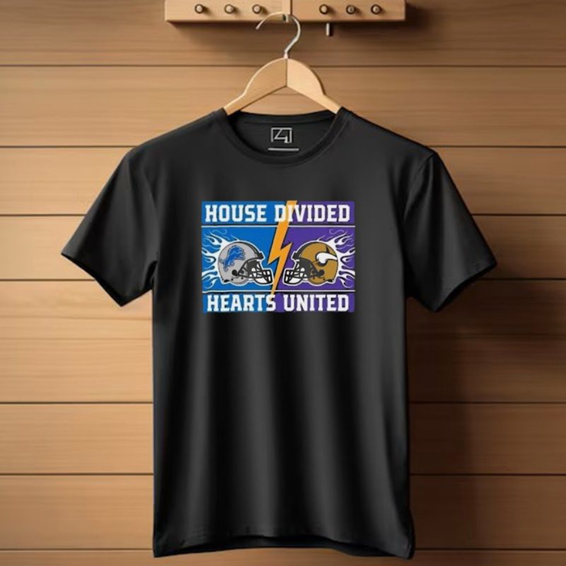 House Divided Detroit Lions Minnesota Vikings Hearts United T Shirt 1 T Shirt 1