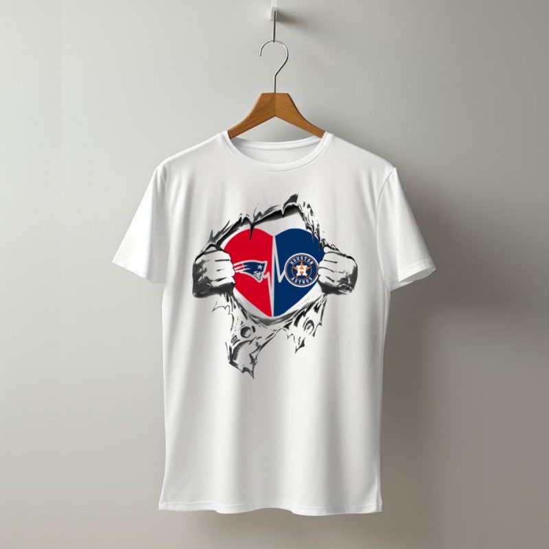 Houston Astros New England Patriots Heart T Shirt T Shirt 1