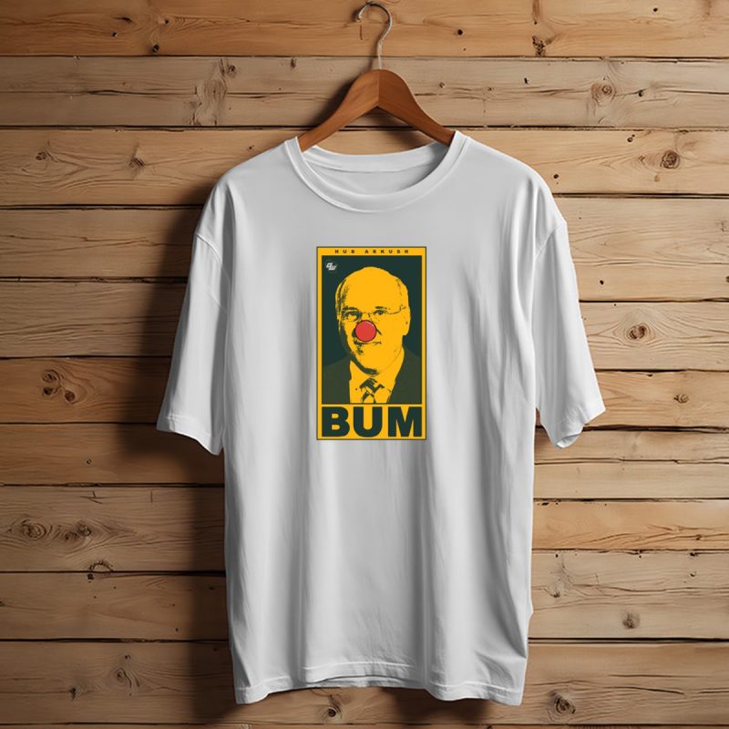 Hub Arkush Bum Clown Nose Portrait Green Bay Packers Colors T Shirt T Shirt 1 1