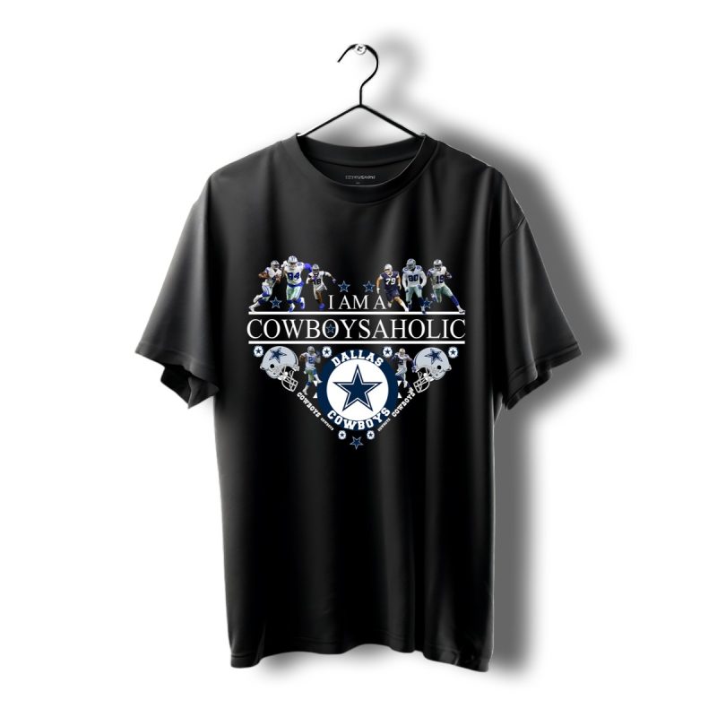 I Am A Cowboysaholic Heart Dallas Cowboys Shirt T Shirt 1