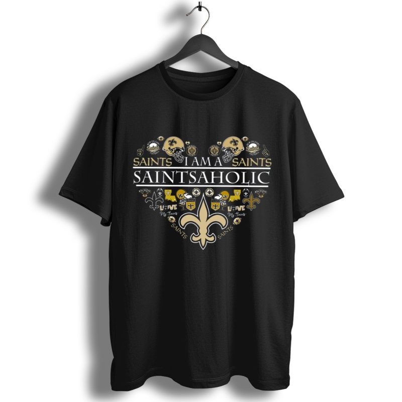 I Am A Saints Aholic Love My Saints Football Helmets Icons Fans T Shirt 1 T Shirt 1