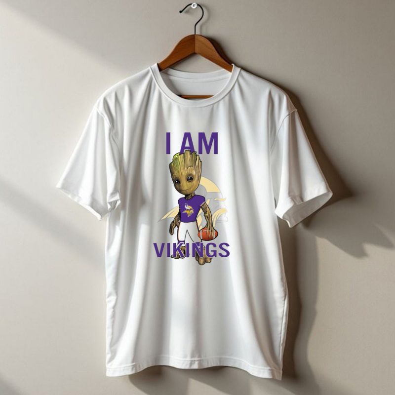 I Am Groot Minnesota Vikings Fan Holding Football T Shirt 1 T Shirt 1