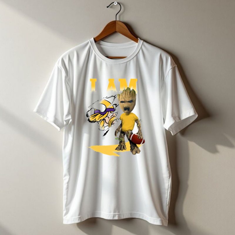 I Am Minnesota Vikings Baby Groot Football T Shirt 1 T Shirt 1
