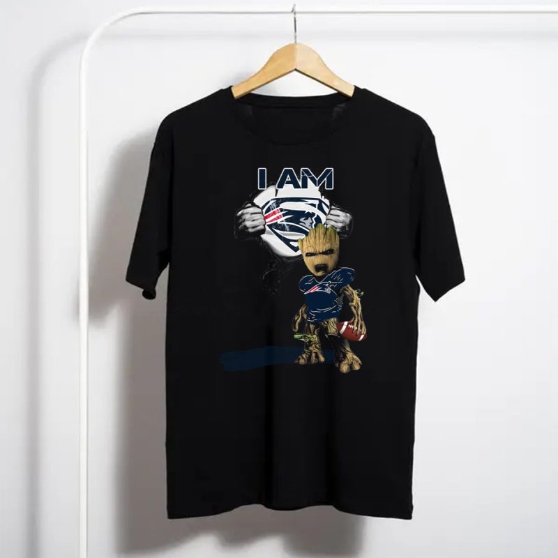 I Am Patriots Baby Groot Superman Football Fan T Shirt T Shirt 1