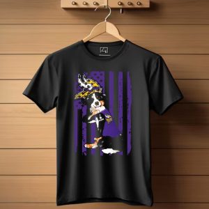 I Love Mom Border Collie With Minnesota Vikings Flag Background T Shirt