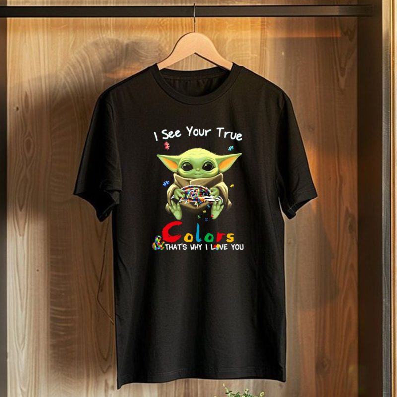 I See Your True Colors Baltimore Ravens Baby Yoda Puzzle T Shirt 1 T Shirt 1