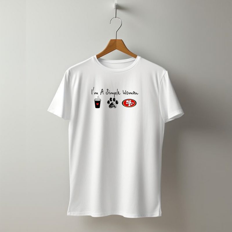 Im A Simple Woman Coffee Paw 49Ers Fan T Shirt T Shirt 1