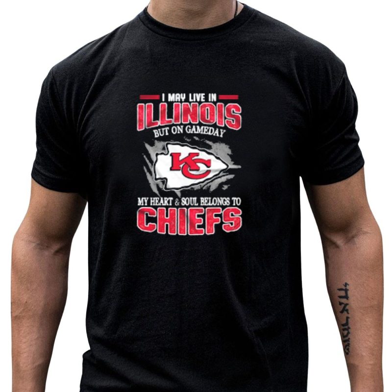 Illinois Gameday Heart And Soul Belongs To Kansas City Chiefs T Shirt T Shirt 1 1