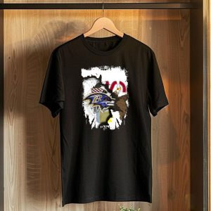 Illinois State Meets Baltimore Ravens Emblem Integration T-Shirt