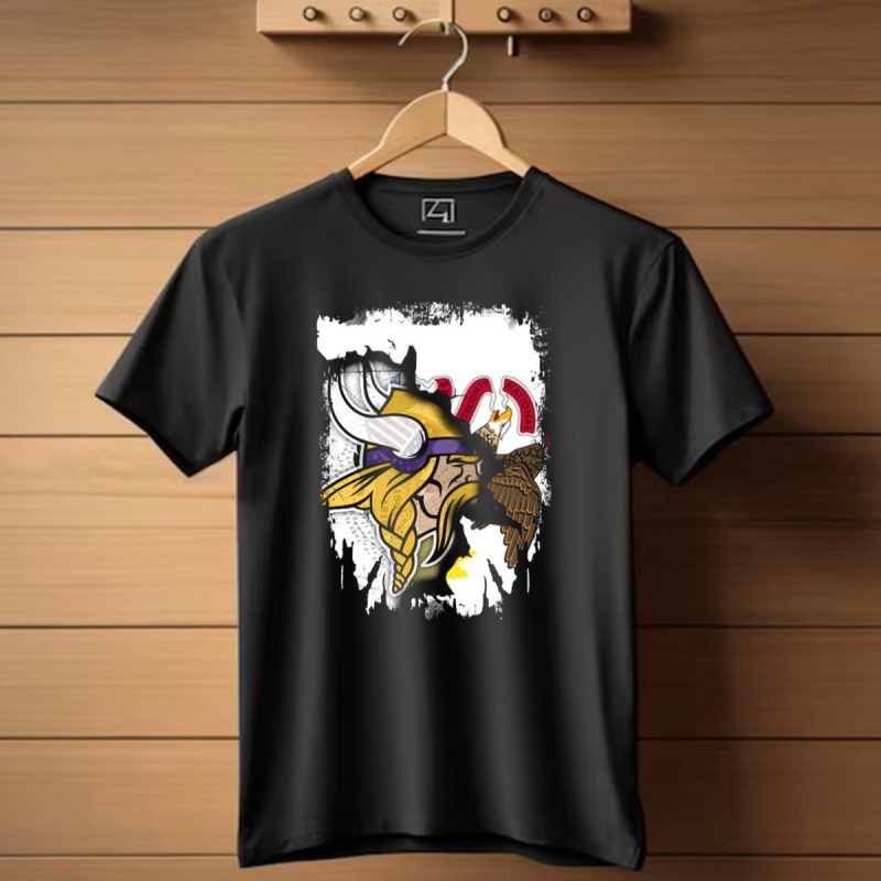 Illinois State Seal With Vikings Helmet Profile T Shirt 1 T Shirt 1
