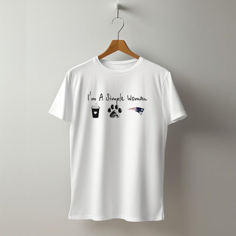 Im A Simple Woman Coffee Paw Print New England Patriots T Shirt T Shirt 1