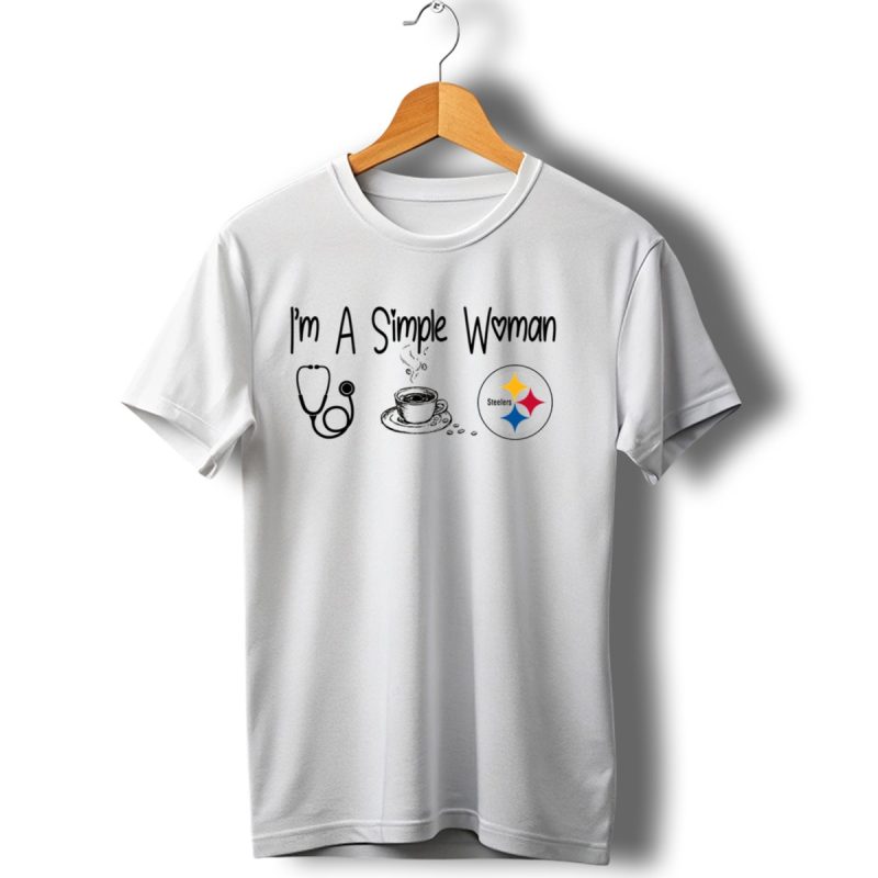 Im A Simple Woman Stethoscope Coffee Pittsburgh Steelers T Shirt 1 T Shirt 1
