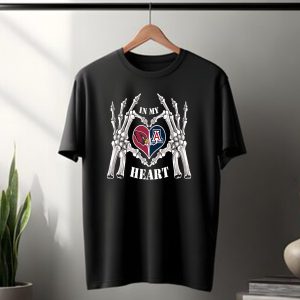 In My Heart Arizona Cardinals Wildcats Skeleton Hands T-Shirt