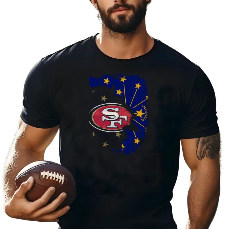 Indiana And San Francisco 49Ers United With Indiana Flag Stars T Shirt T Shirt 1