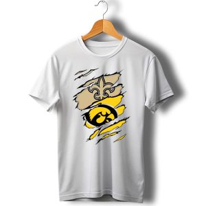 Iowa Hawkeyes And New Orleans Saints Fusion T Shirt