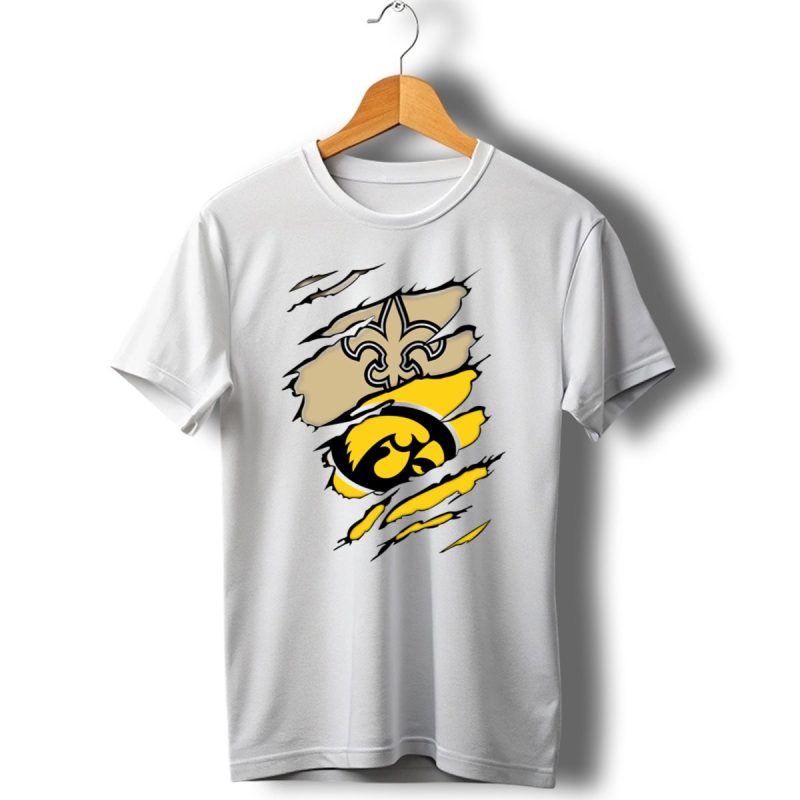 Iowa Hawkeyes And New Orleans Saints Fusion T Shirt 1 T Shirt 1