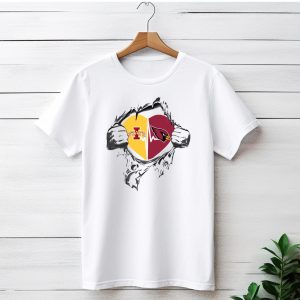 Iowa State Cyclones Arizona Cardinals Heart Fusion T-Shirt