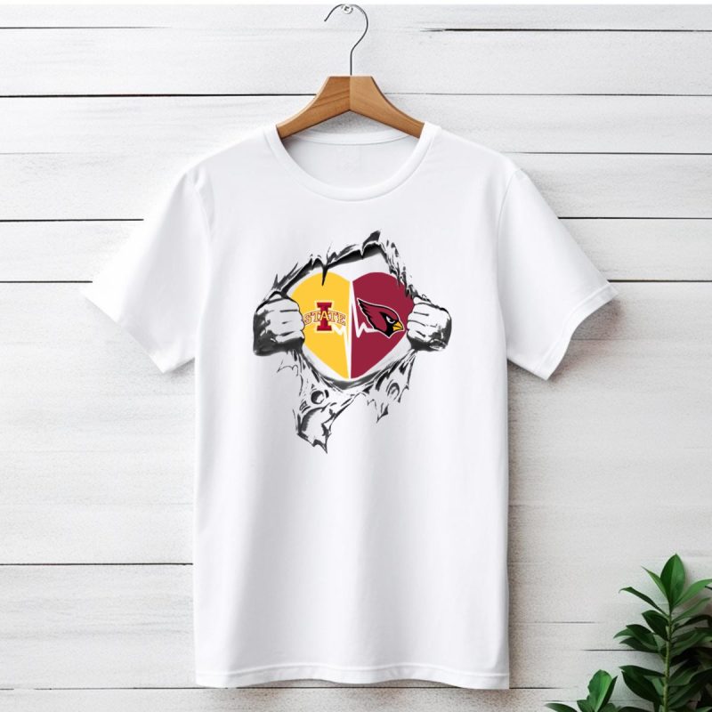 Iowa State Cyclones Arizona Cardinals Heart Fusion T Shirt 1 T Shirt 1