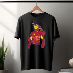 Iron Man Marvel Superhero Meets Arizona Cardinals Nfl Crossover T-Shirt