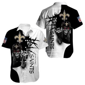 Iron Skull Sentinel New Orleans Saints Hawaiian Shirt