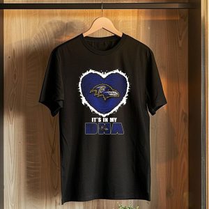 Its In My Dna Baltimore Ravens Heart Fingerprint T-Shirt