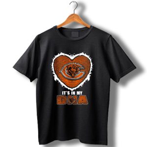 It's In My Dna Chicago Bears Heart Fingerprint T Shirt