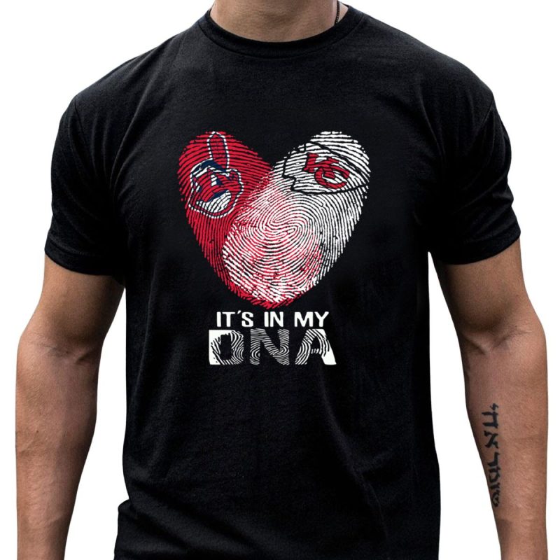 Its In My Dna Cleveland Indians Chiefs Fingerprint Heart T Shirt T Shirt 1 1