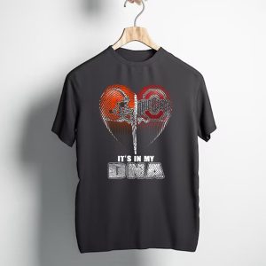 It's In My Dna Ohio State Buckeyes Cleveland Browns Heart Fingerprint T-Shirt