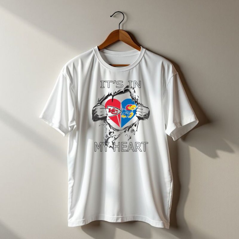 Its In My Heart Kansas City Chiefs Kansas Jayhawks T Shirt T Shirt 1 1