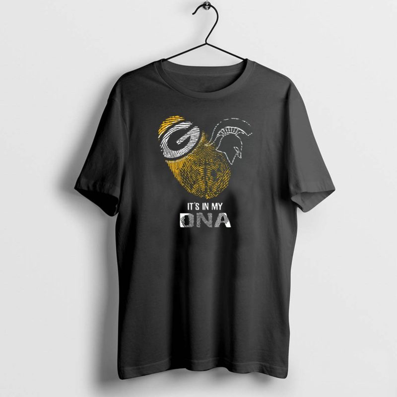 Its In My Dna Packers Michigan State Spartans Fingerprint Heart T Shirt 1 1 T Shirt 1 1