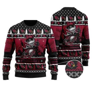 Jack Skellington Arizona Cardinals Ugly Christmas Sweater