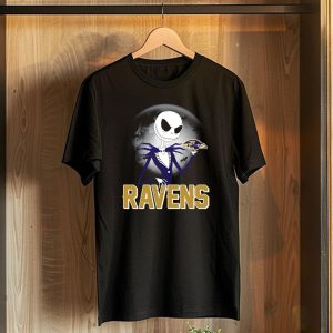 Jack Skellington Baltimore Ravens Halloween Moon Ravens T-Shirt