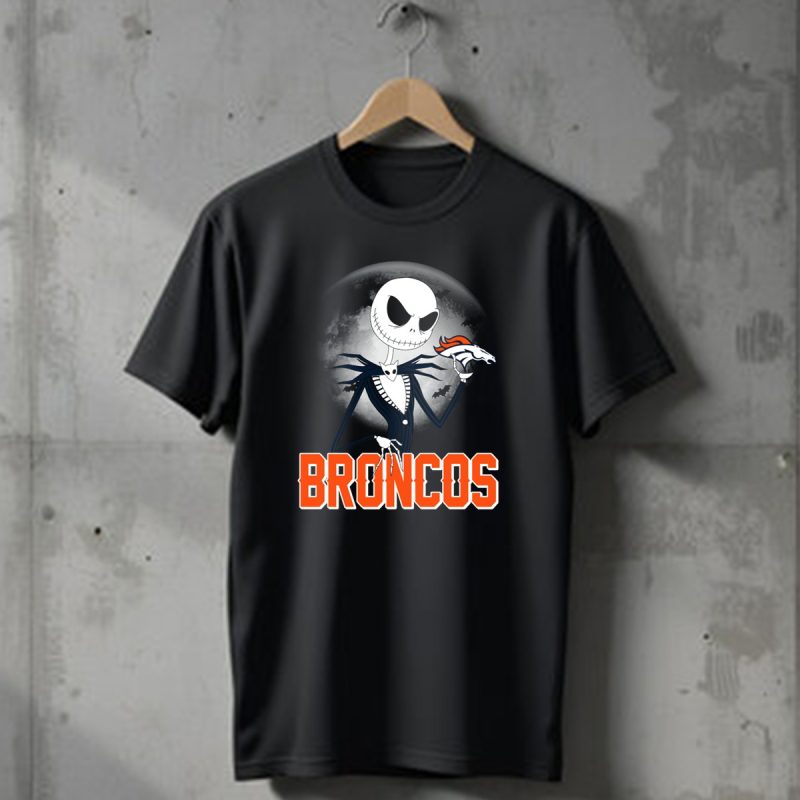 Jack Skellington Broncos Halloween Mashup Denver Broncos Sports Fan T Shirt 1 T Shirt 1