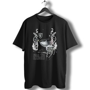 Jack Skellington Raiders Hat And Helmet With Fear The Raiders T-Shirt