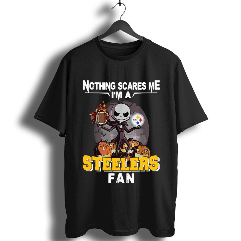 Jack Skellington Nothing Scares Me Im A Pittsburgh Steelers Fan Shirt T Shirt 1