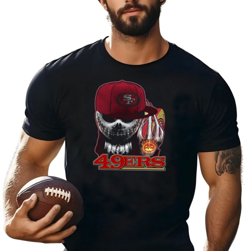 Jackskull 49Ers Sf Pumpkin Halloween Football T Shirt T Shirt 1