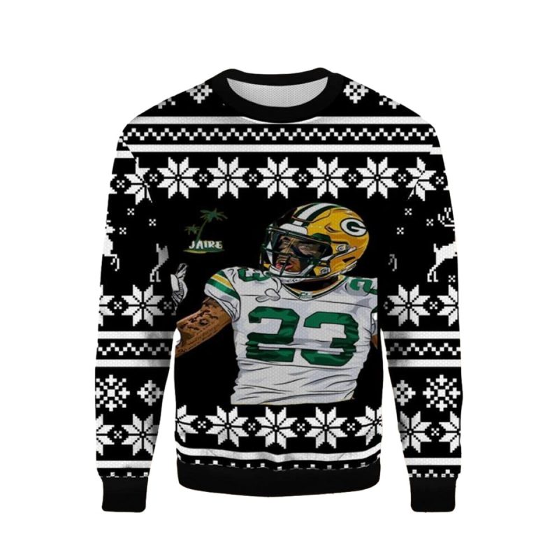 Jaire Alexander 23 Green Bay Packers Ugly Sweater 1