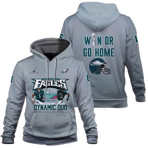 Jalen Hurts Devonta Smith Win Or Go Home Philadelphia Eagles SB Champion 2023 All Over Print Hoodie