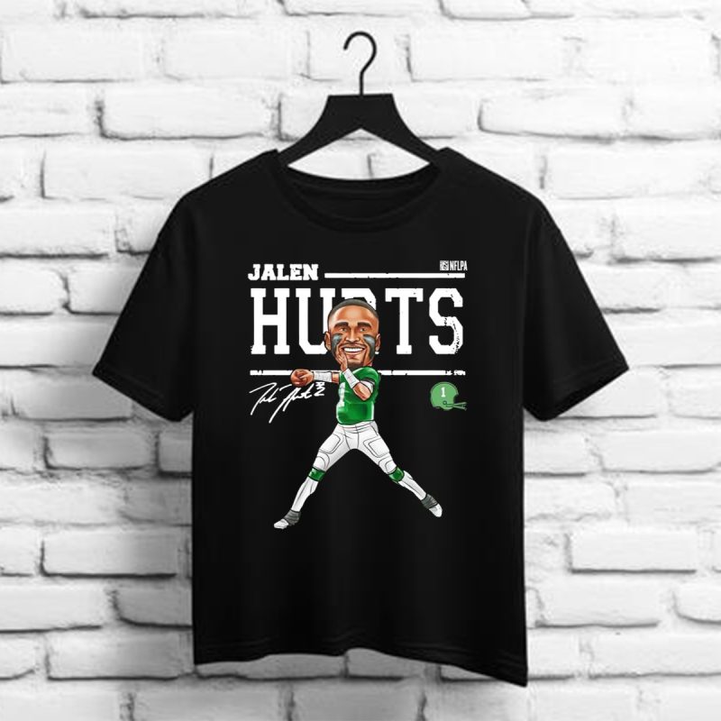 Jalen Hurts Philadelphia Eagles Cartoon Signature Shirt T Shirt 1 1