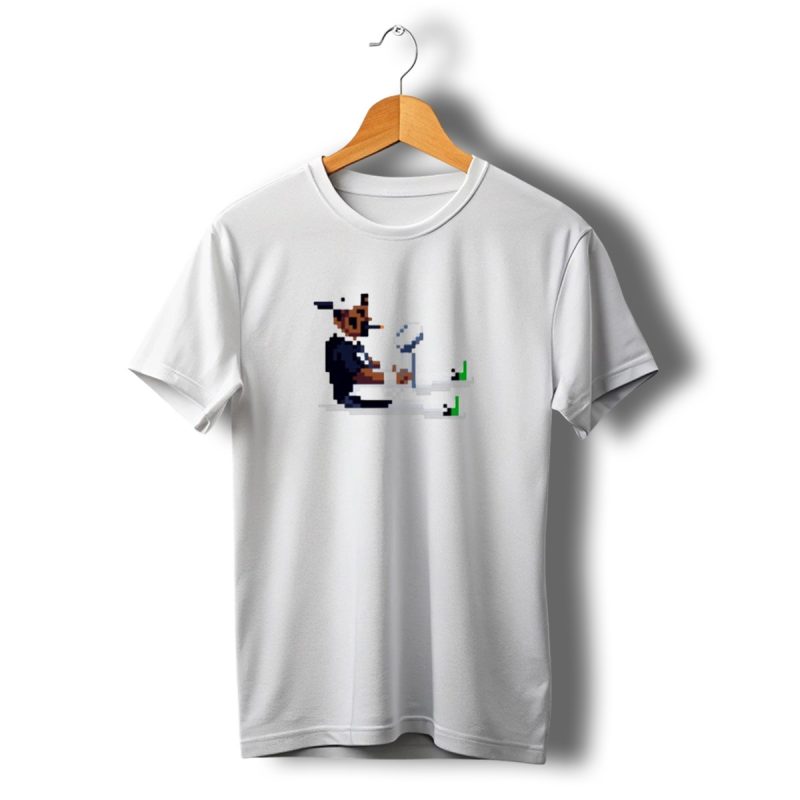 Jalen Hurts Philadelphia Eagles Champs 2025 Pixel Pigskin Player Holding Trophy T Shirt T Shirt 1 1